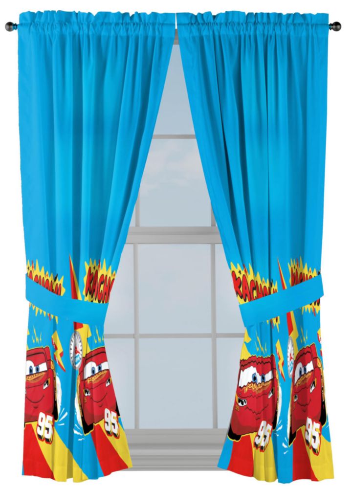Juego de 2 cortinas Sunny Side Up 107 cm Cars azul
