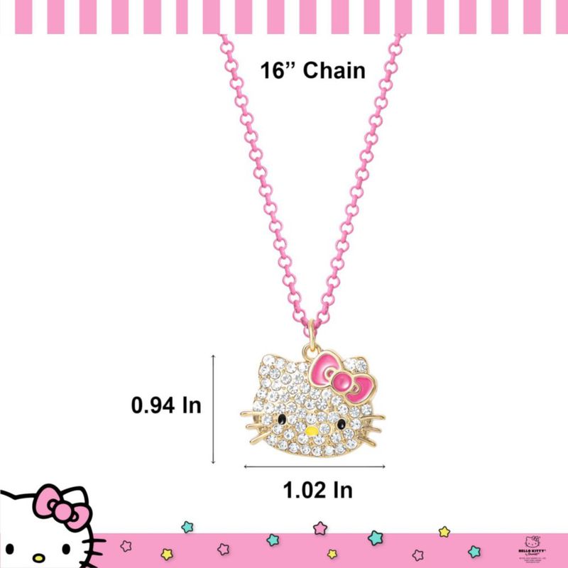 Collar Hello Kitty con Cristales Pavé 41 cm Rosa