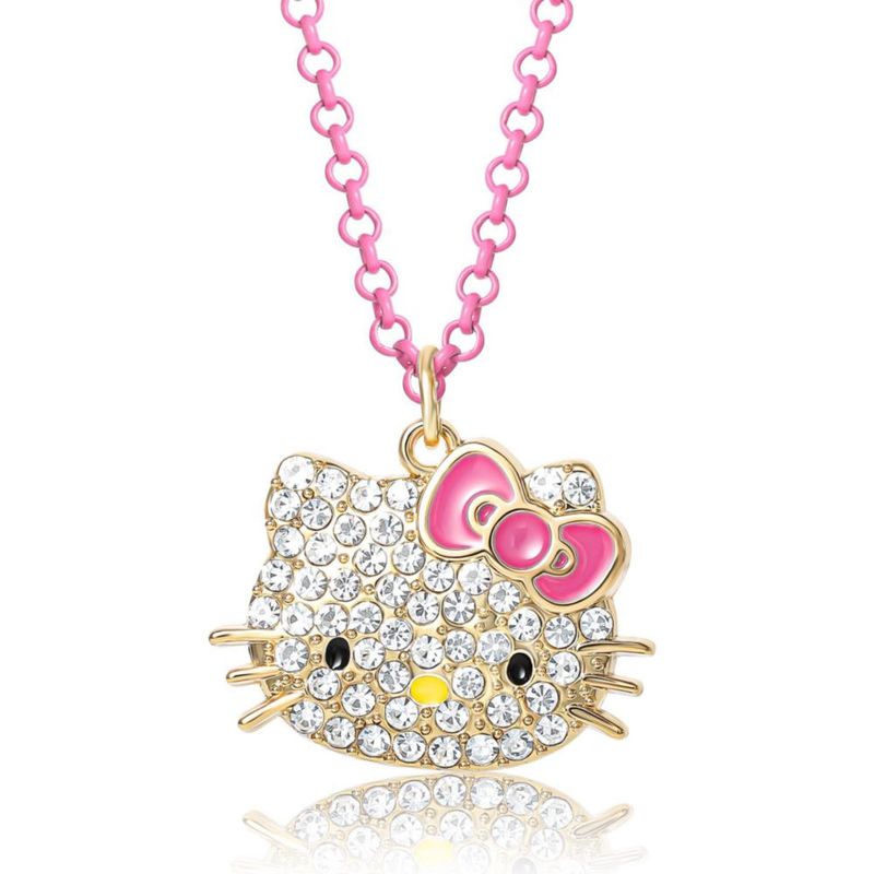 Collar Hello Kitty con Cristales Pavé 41 cm Rosa