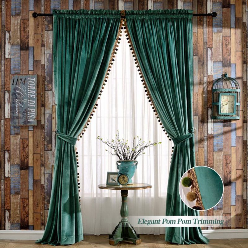Cortinas Melodieux Verde 132 cm x 213 cm 2 paneles