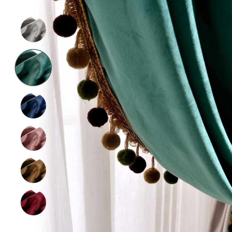 Cortinas Melodieux Verde 132 cm x 213 cm 2 paneles