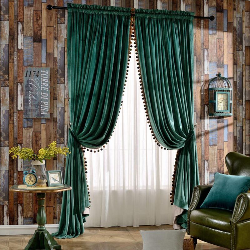 Cortinas Melodieux Verde 132 cm x 213 cm 2 paneles