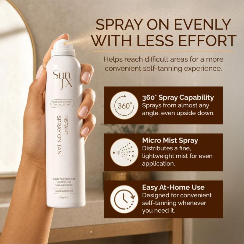Bronceador SunFX en Spray 200 g Pack de 4 – Tono Medio‑Oscuro