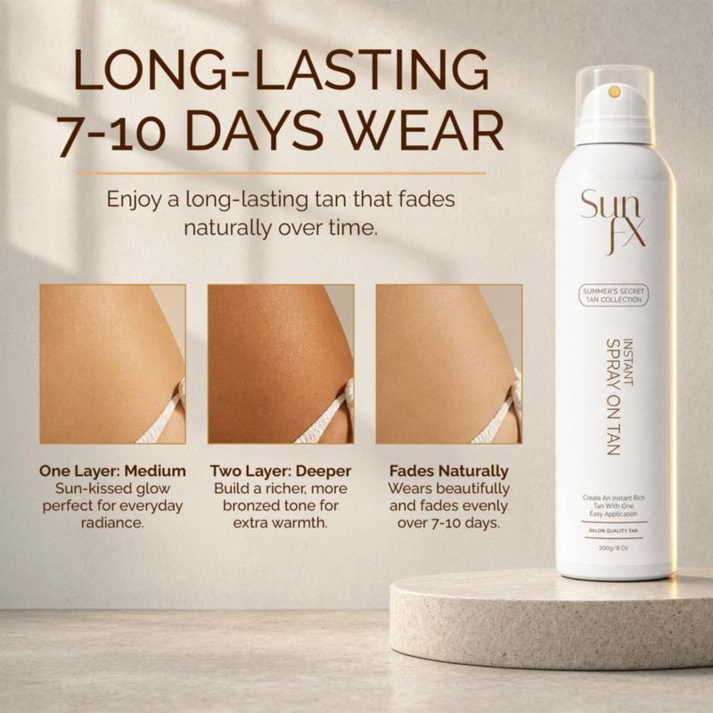 Bronceador SunFX en Spray 200 g Pack de 4 – Tono Medio‑Oscuro