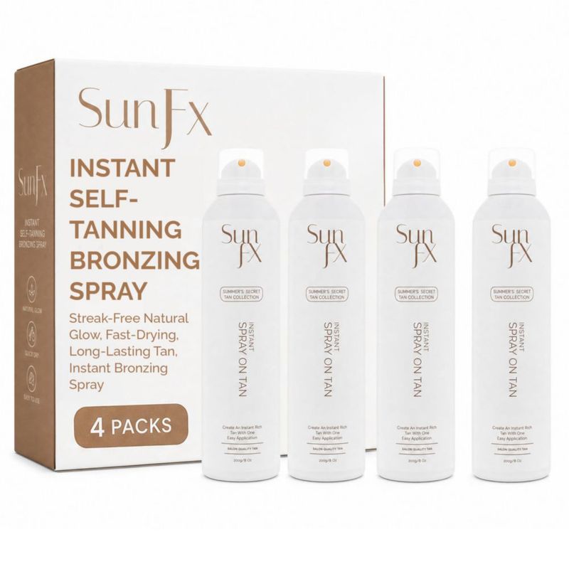 Bronceador SunFX en Spray 200 g Pack de 4 – Tono Medio‑Oscuro