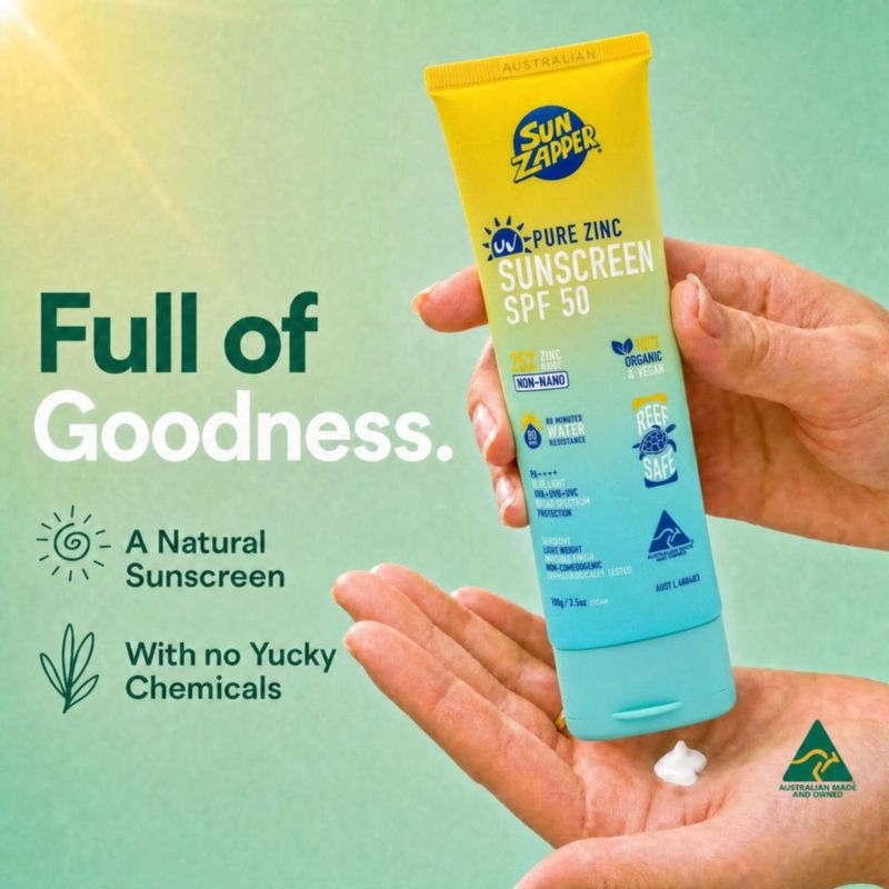 Protector Solar Sun Zapper SPF 50 con Zinc 100 g – Seguro para los Arrecifes