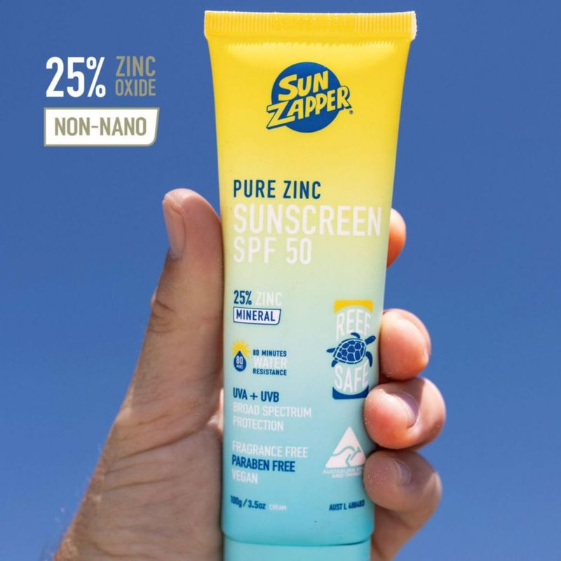Protector Solar Sun Zapper SPF 50 con Zinc 100 g – Seguro para los Arrecifes