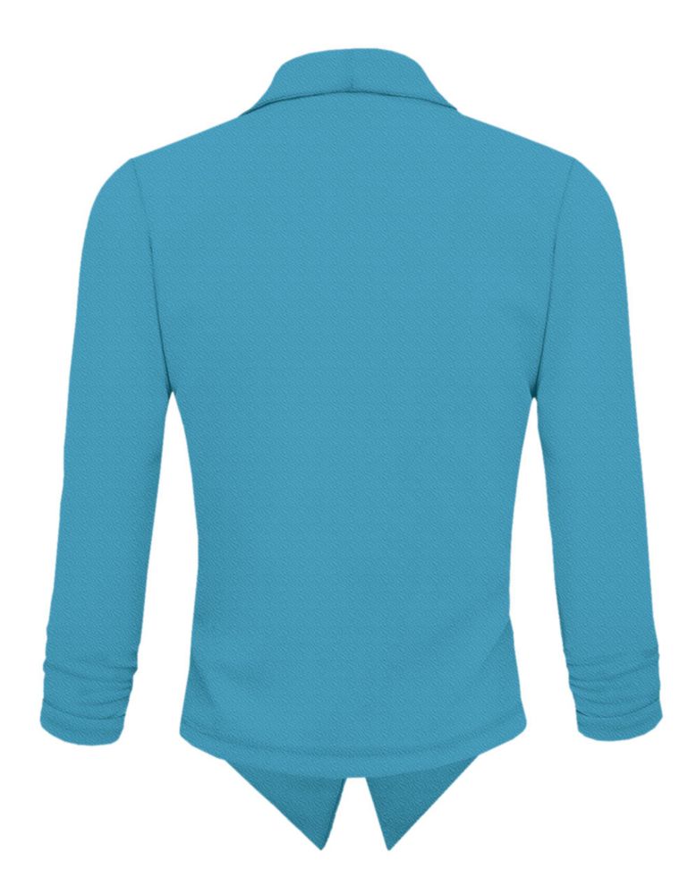 Blazer Hybrid & Company 1X Turquesa con Mangas Fruncidas
