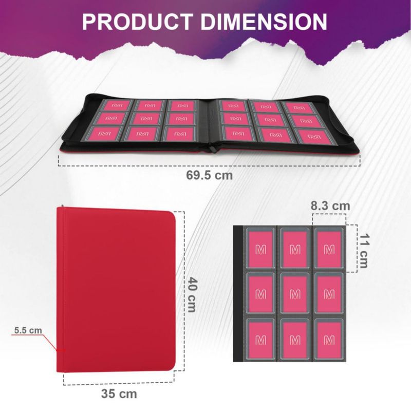 Carpeta MOSLA de 9 bolsillos para 288 cartas con fundas de 3"x4"