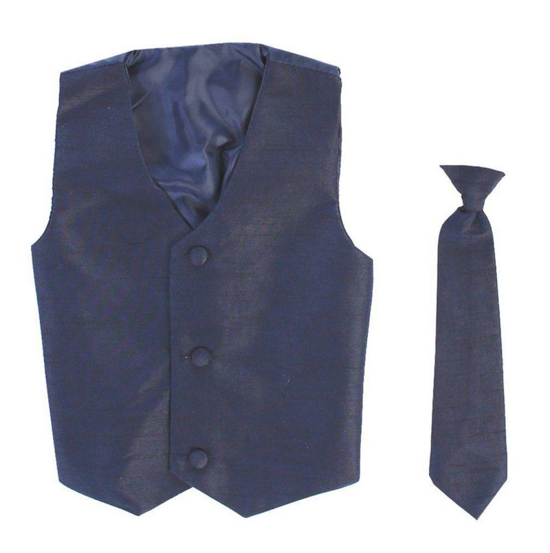 Conjunto de Chaleco y Corbata de Clip LITO para Niño Azul Marino Talla 4T