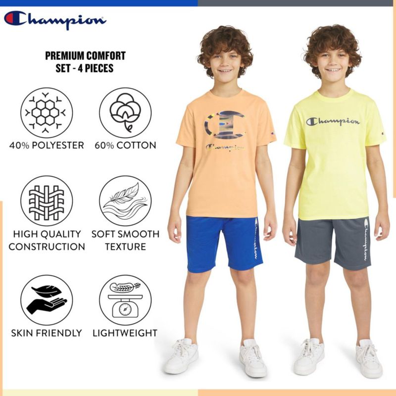 Conjunto corto Champion de 4 piezas para niños