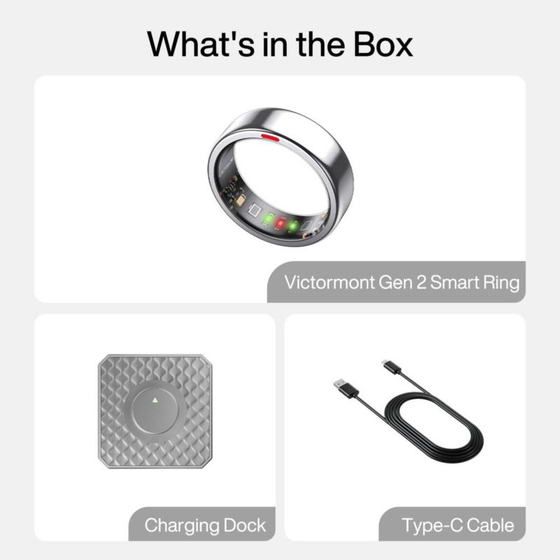 Anillo Inteligente Victormont Pro Sueño y Frecuencia Cardíaca IP68 10