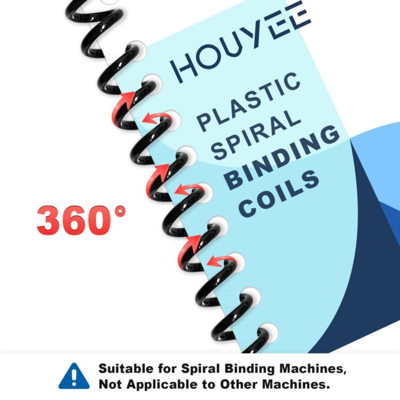 Espirales de encuadernación HOUYEE 10 mm paso 4:1 paquete de 100 unidades negro
