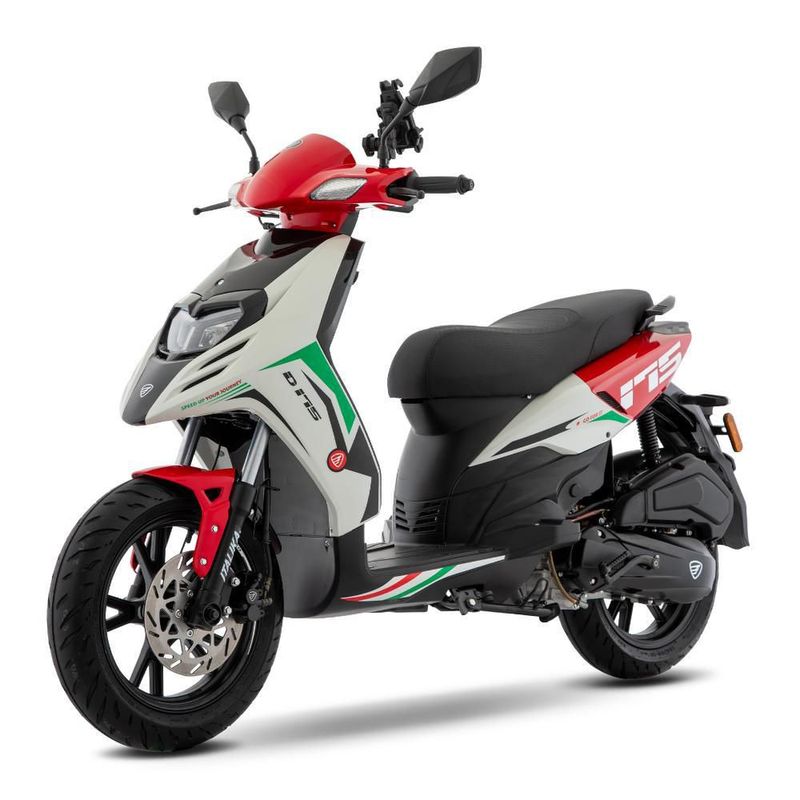 Motoneta Italika D175 Blanco con Rojo