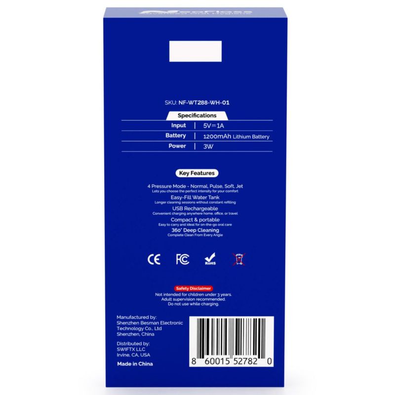 Irrigador Dental NEOFLOSS Inalámbrico Blanco 310 ml