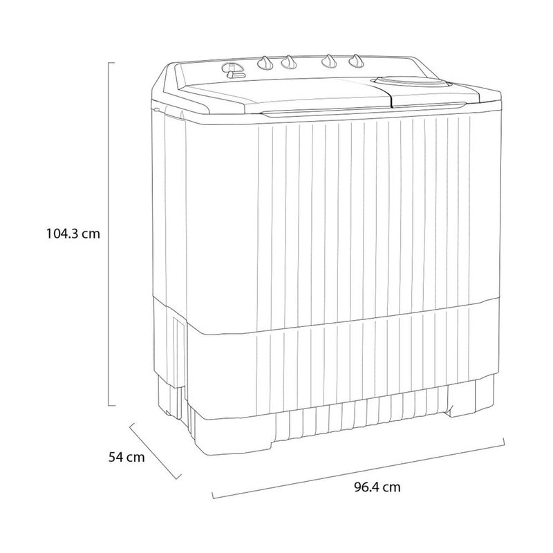 Lavadora de 2 Tinas LG WP18WAR 18Kg Blanco con Azul