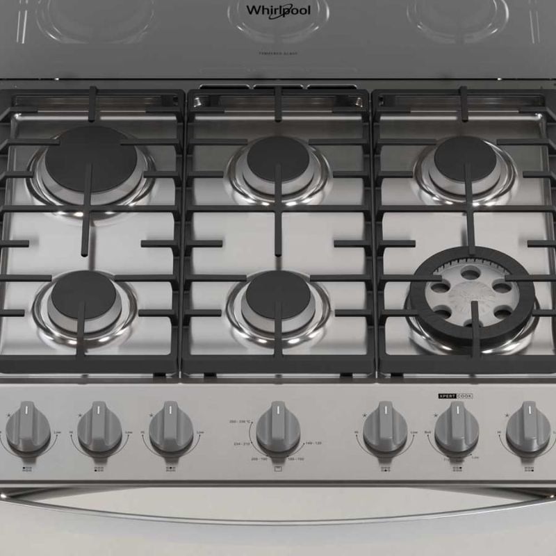 Estufa de Piso Whirlpool 30" WFR5050S con Air Fry Gris Acero