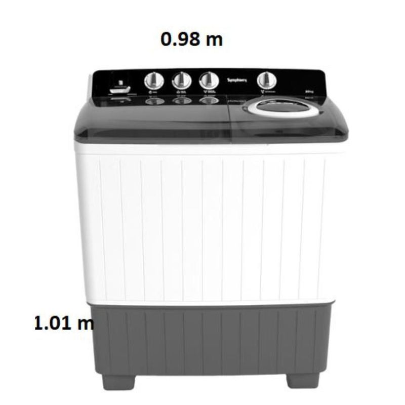 Lavadora de 2 Tinas Symphony SL22S 22Kg Blanca con Gris