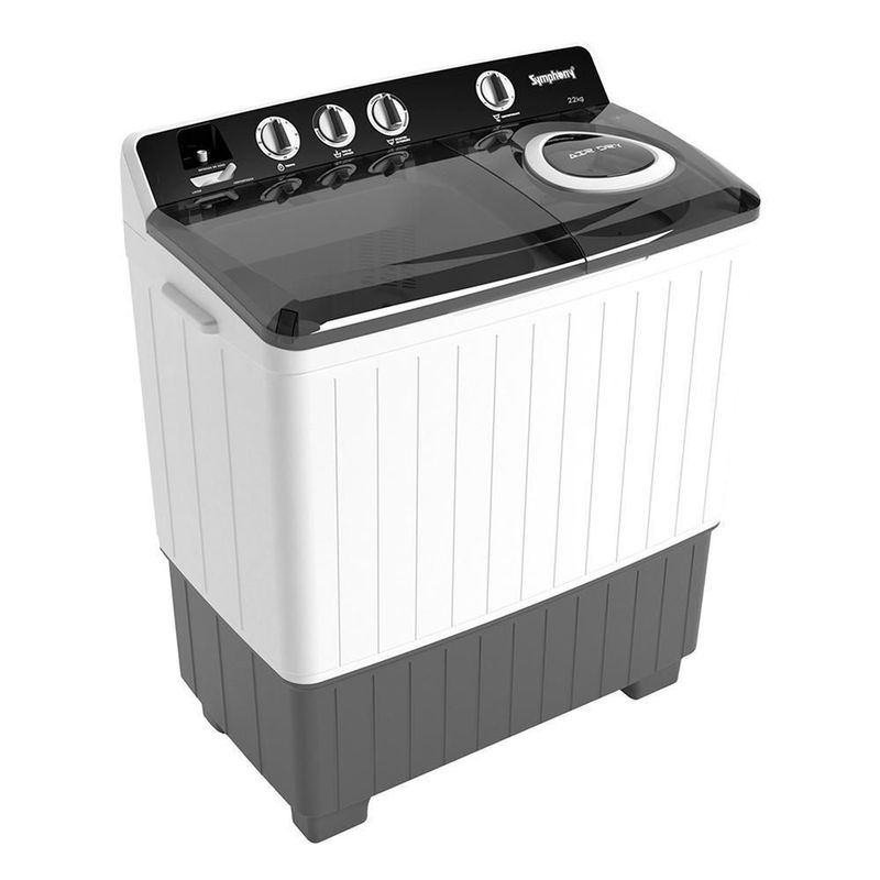 Lavadora de 2 Tinas Symphony SL22S 22Kg Blanca con Gris