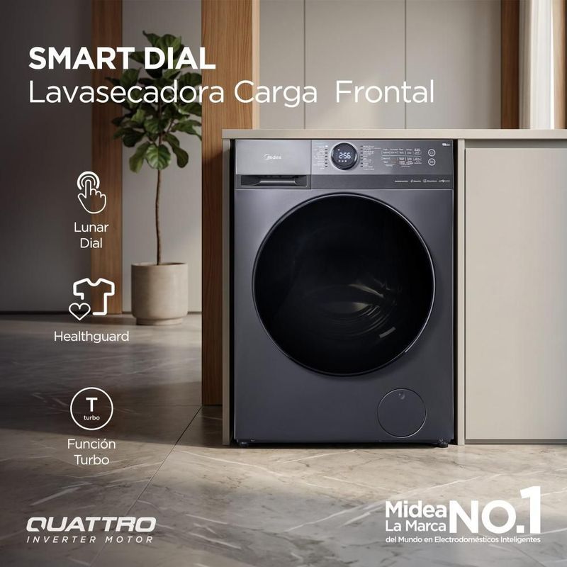 Lavasecadora Midea MF200D150WB 15kg/8kg Gris