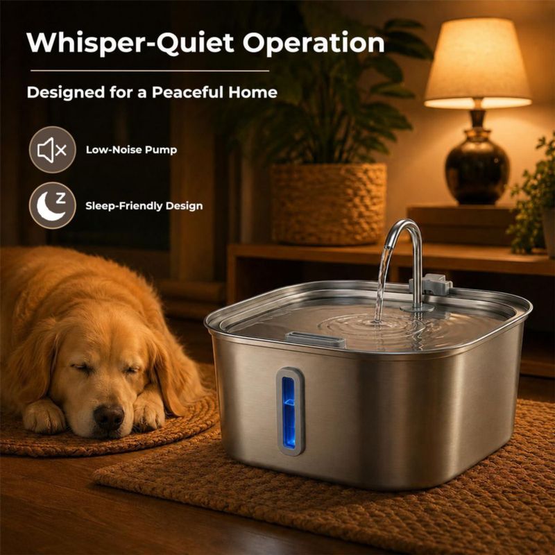 Fuente de agua para perros Wonder Creature 8 L de acero inoxidable