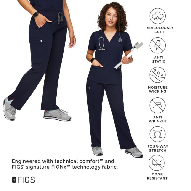 PANTALONES DE SCRUB FIGS Kade Cargo Mujer Azul Marino S