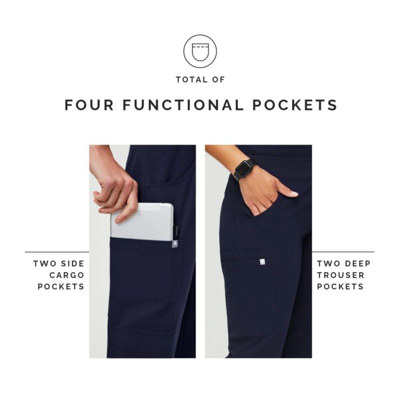 PANTALONES DE SCRUB FIGS Kade Cargo Mujer Azul Marino S