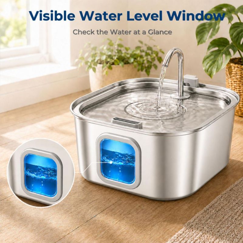 Fuente de Agua para Perro Wonder Creature 8 L Acero Inoxidable