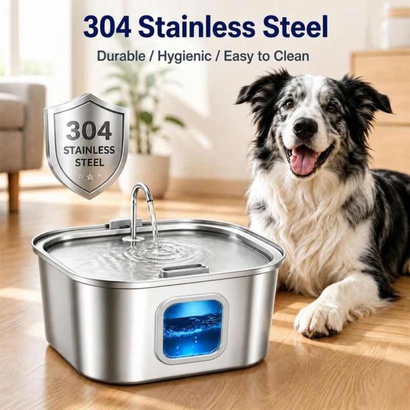 Fuente de Agua para Perro Wonder Creature 8 L Acero Inoxidable