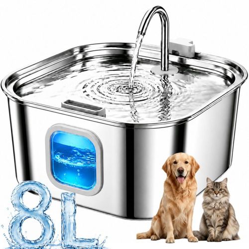 Fuente de Agua para Perro Wonder Creature 8 L Acero Inoxidable
