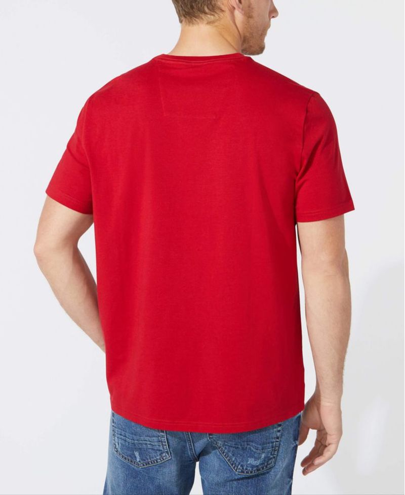 Camiseta Nautica Roja 4XLT Alta para Hombre con Bolsillo y Cuello Redondo