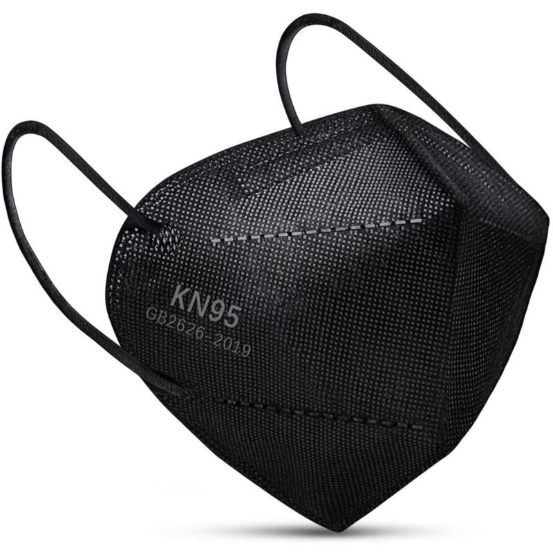 Máscaras faciales Boncare KN95 Black paquete de 60 unidades protección de 5 capas
