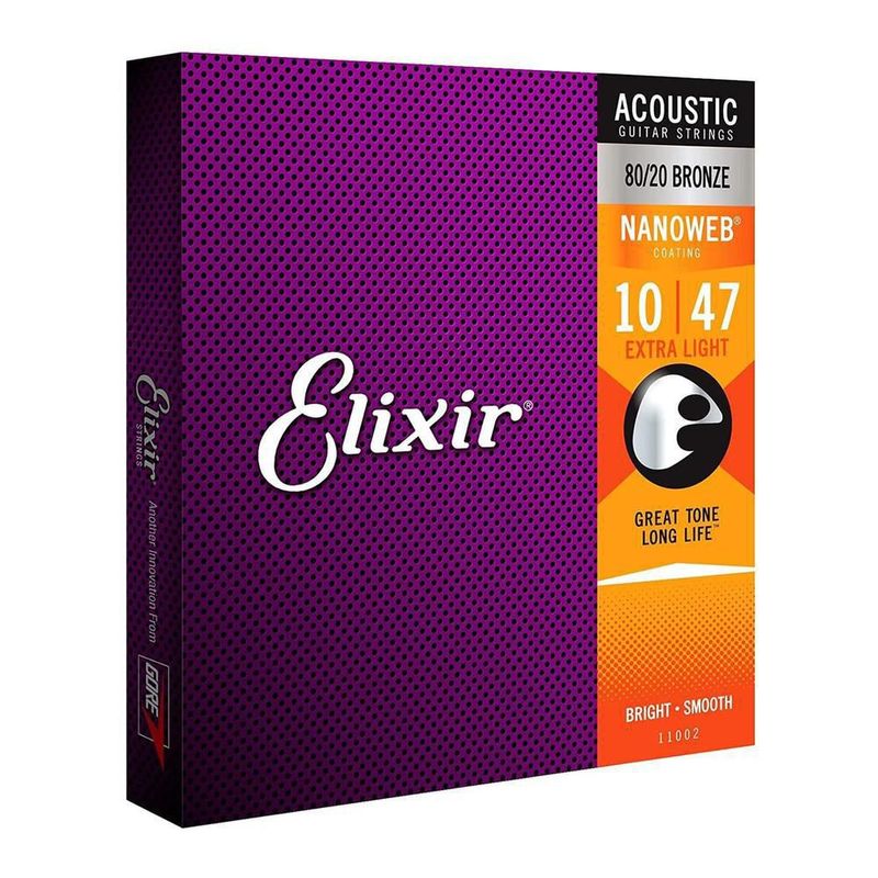Juego de cuerdas acoustic optiweb elixir 11002 para guitarra acústica
