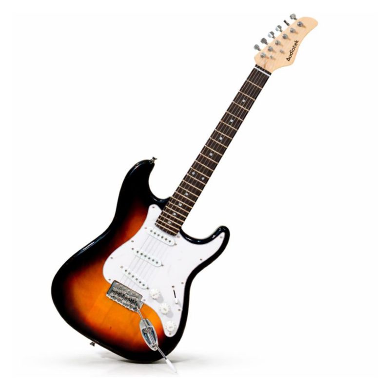 Guitarra Eléctrica Audiotek Cafe con Amplificador 9V 5A Audiotek Funda Capotraste Afinador Eléctrico Accesorios Repuesto
