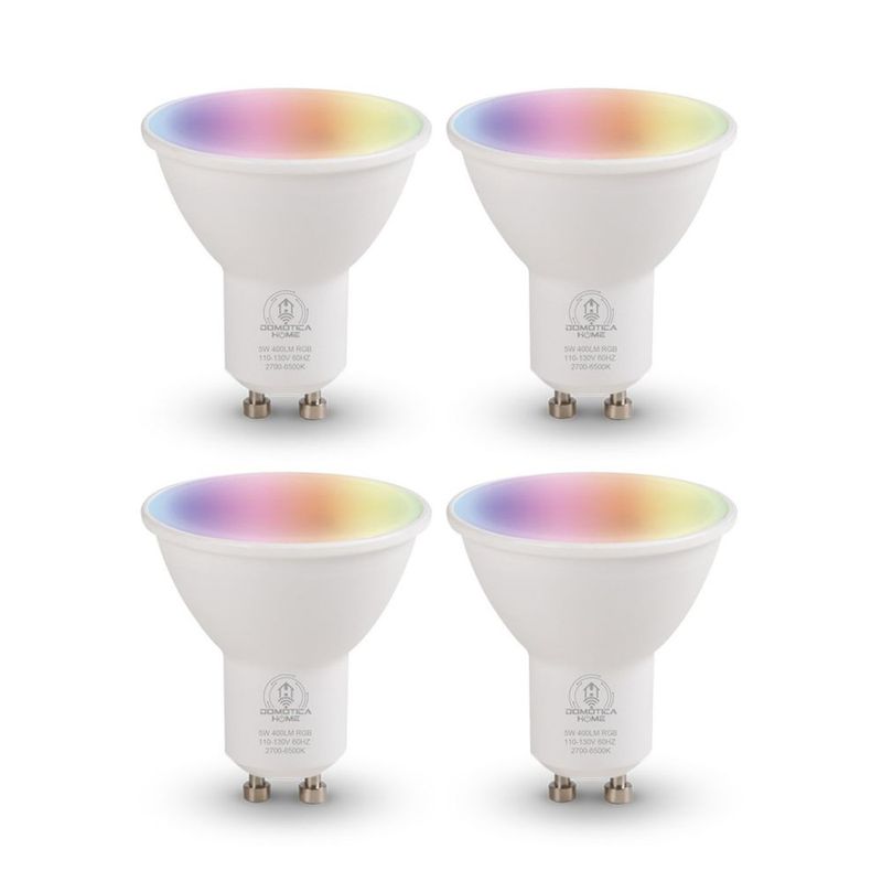 Focos Inteligentes Led Gu10 Wifi, Multicolor (pack 4)