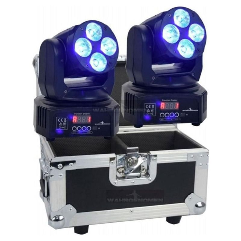 Set 2 Cabeza Movil Quad 4 Led 15w Rgbwauv Robotica Dmx Case