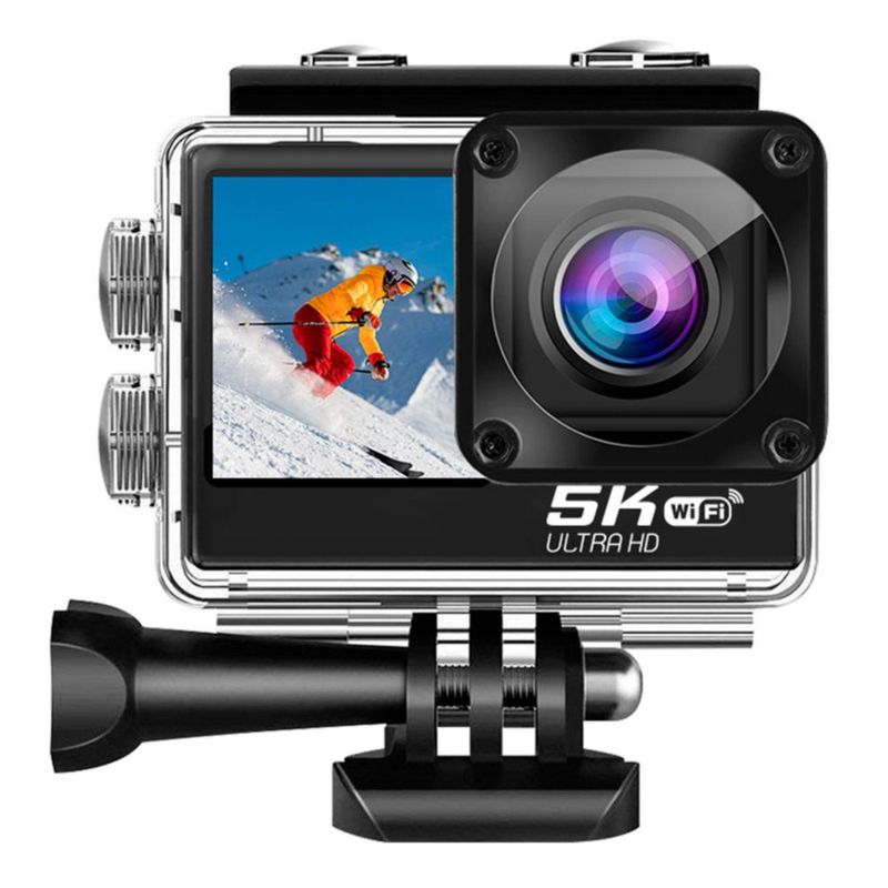 CAMARA DIGITAL DEPORTIVA 302 DOBLE PANTALLA MICROFONO 5K WIFI c AGUA