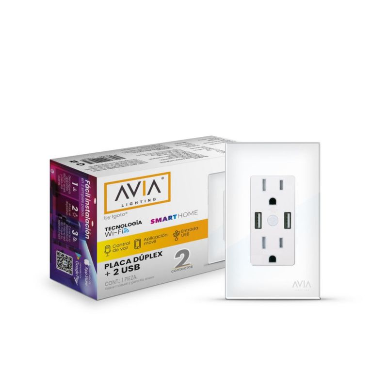 Contacto duplex con usb