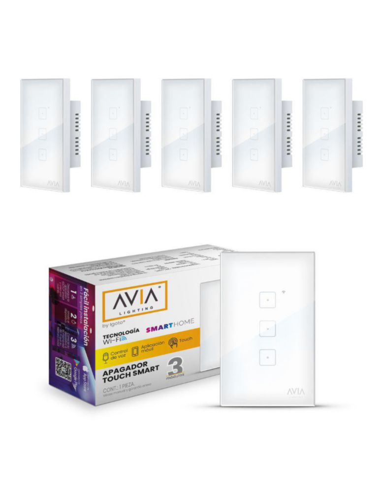 Pack 6 Apagadores Smart 3 Módulo Touch