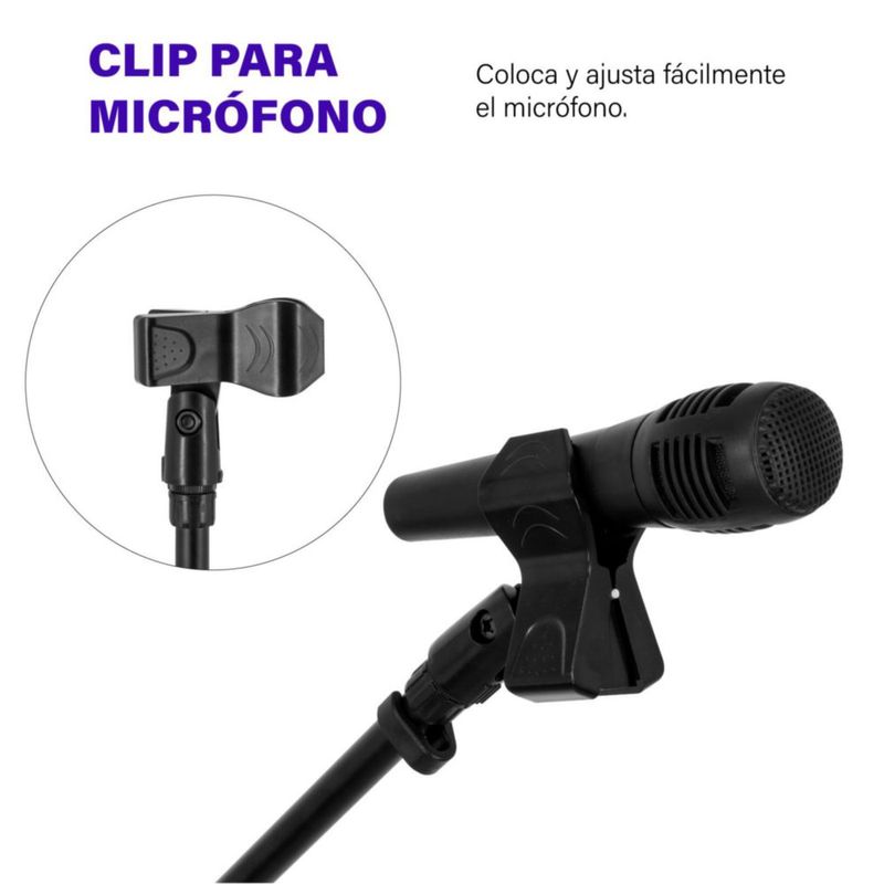 Pedestal Tripie Para Microfono Boom Y Soporte Tablet Zonar
