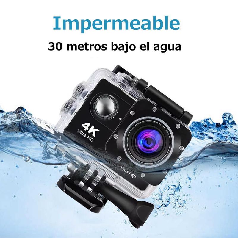 Cámara de Acción Inteligente en Alta Definición para Exteriores,Dispositivo Impermeable para Grabar Deportes y Aventuras.HOGAWAY