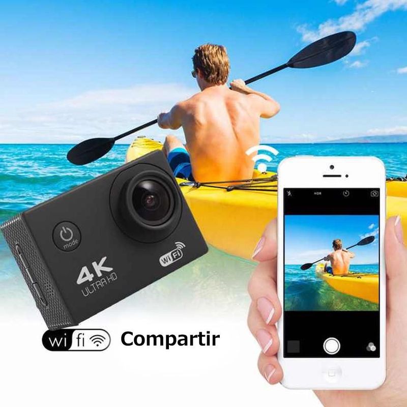 Cámara de Acción Inteligente en Alta Definición para Exteriores,Dispositivo Impermeable para Grabar Deportes y Aventuras.HOGAWAY