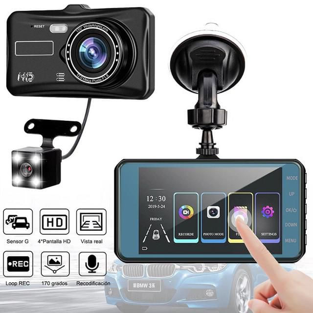 Dash Camara para Auto，4K Dashcam Cámara Coche con WiFi y GPS Camara Coche，con Visión Nocturna  y WiFi，Control de App, Grabación en Bucle，HOGAWAY