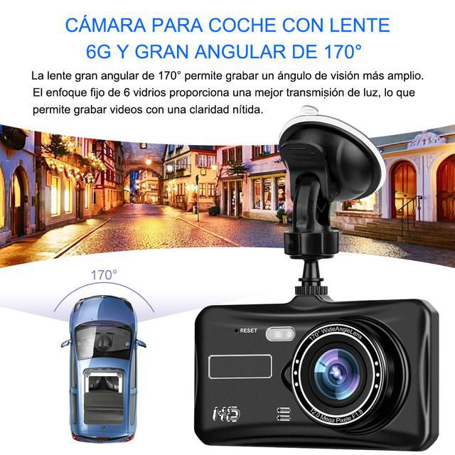 Dash Camara para Auto，4K Dashcam Cámara Coche con WiFi y GPS Camara Coche，con Visión Nocturna  y WiFi，Control de App, Grabación en Bucle，HOGAWAY