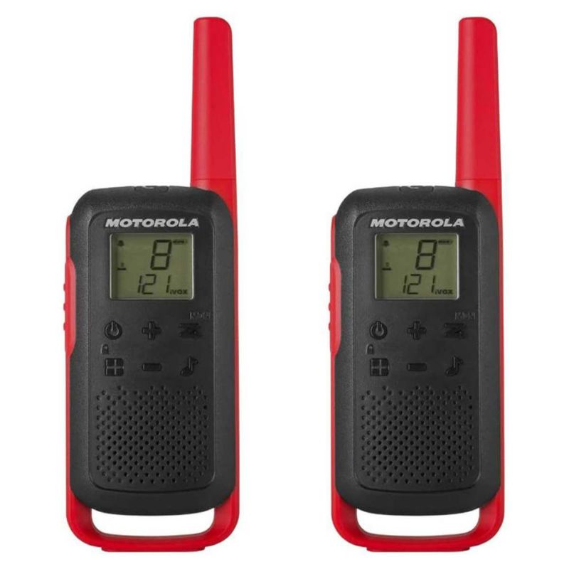 Par de Radios Motorola T210 Carga micro USB, 32 km, 22 Ch, Senderismo y seguridad