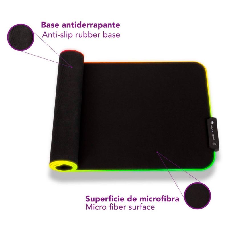 Lloyd's Tapete Inteligente Gamer, antiderrapante con luz RGB