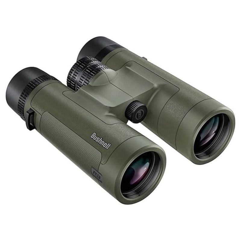 Binoculares Bushnell R3 10x42 mm Prisma Roof BaK4 Antiniebla IPX7 Alta Definición y Gran Luminosidad para Caza Naturaleza y Exterior Verde