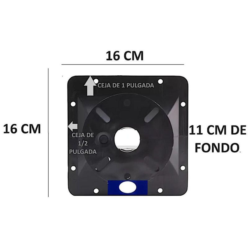 Difusor trompeta cuadrada para atornillar driver 16x16x11cm
