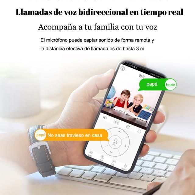 Cámara inalámbrica panorámica infrarroja wifi con visión nocturna HD de oso
