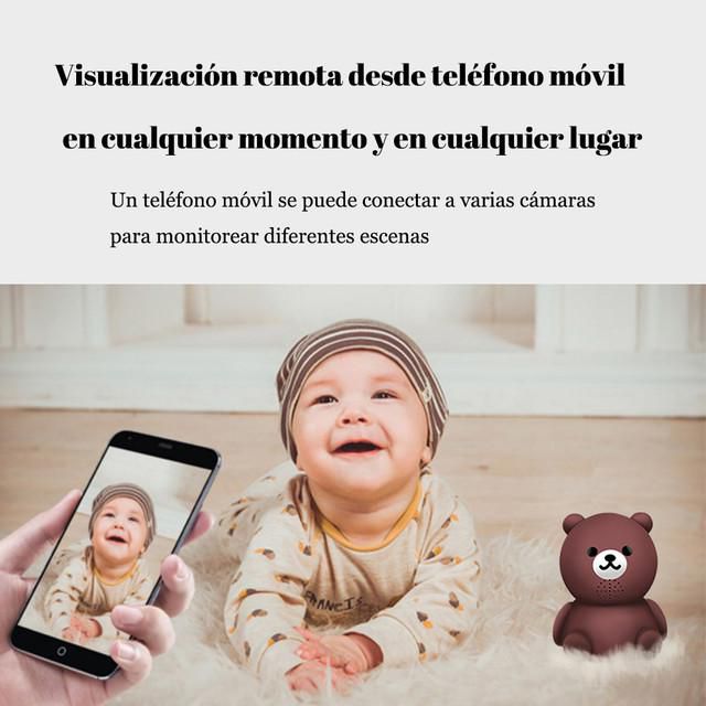 Cámara inalámbrica panorámica infrarroja wifi con visión nocturna HD de oso